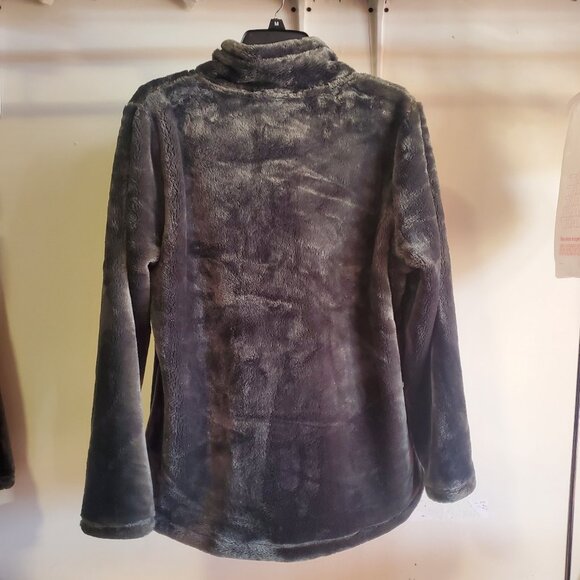 NWT 32 Degrees Heat Women's Plush Faux Fur Teddy Jacket Gray Size XL $80 FFF316 - Picture 2 of 2